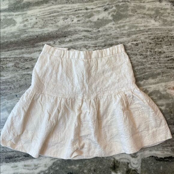 J.Crew Womens Size 00 Matelasse' Drop Waist Textured Cream Ivory Mini Skirt - Picture 3 of 6